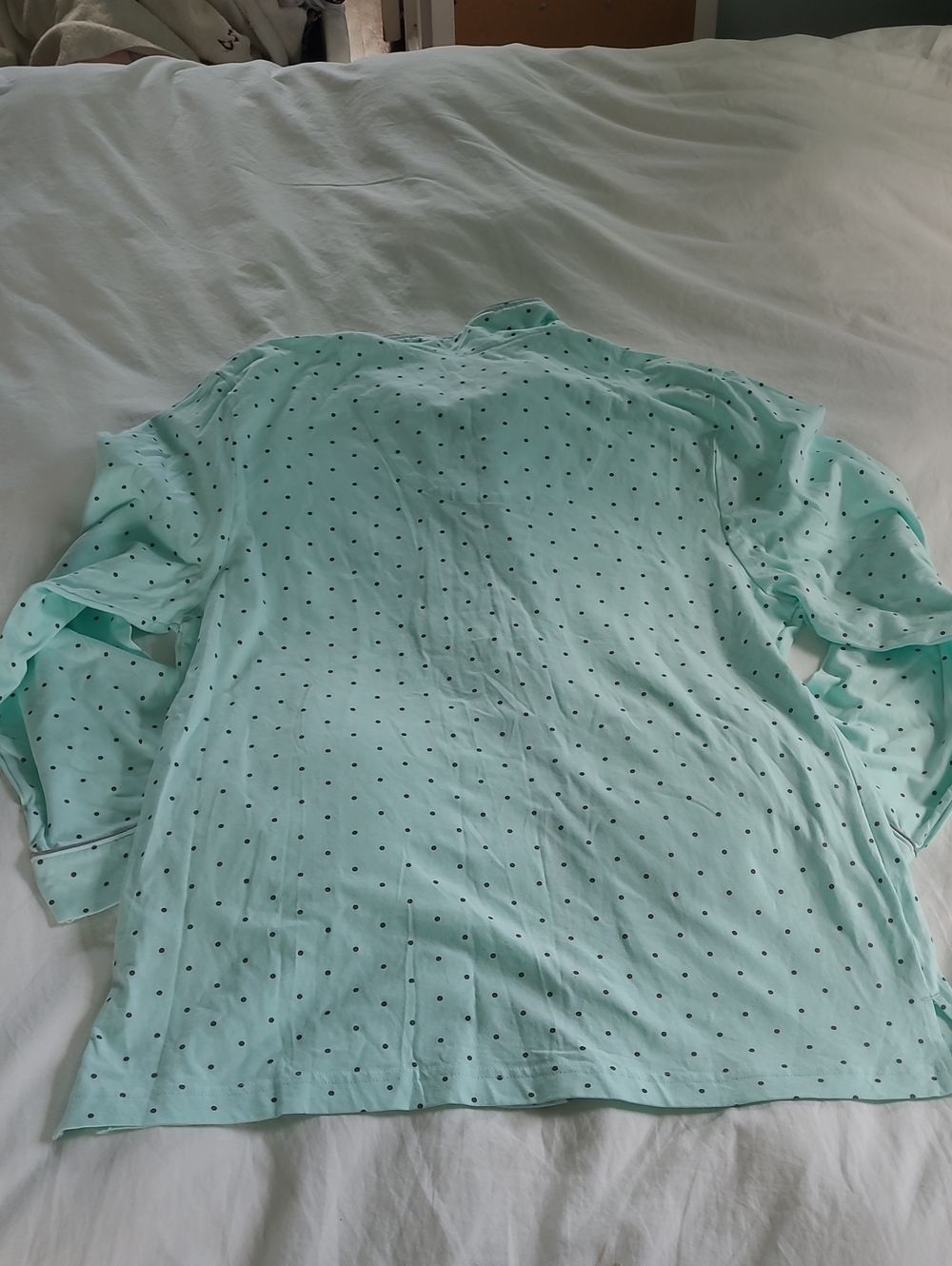 NWT Pajamagram Pajama Set Pale Blue With Grat Dot, Med, Small Flaws - Picture 5 of 13